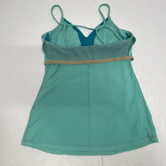 Lululemon Strappy Tank Top Yoga Athletic Built-In Bra Blue Women’s Size 10 - Picture 6 of 8